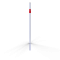 Barrier posts | Steel tube  42 x 2.5 mm | stationary | drive-in | hot-dip galvanized and white coated withred reflecting stripes | without eyelet